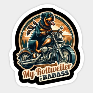 Biker Rottweiler Sticker